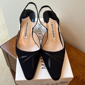 Manolo Blahnik Carolyne black slingback